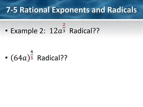 Ppt 7 5 Rational Exponents And Radicals Powerpoint Presentation Free