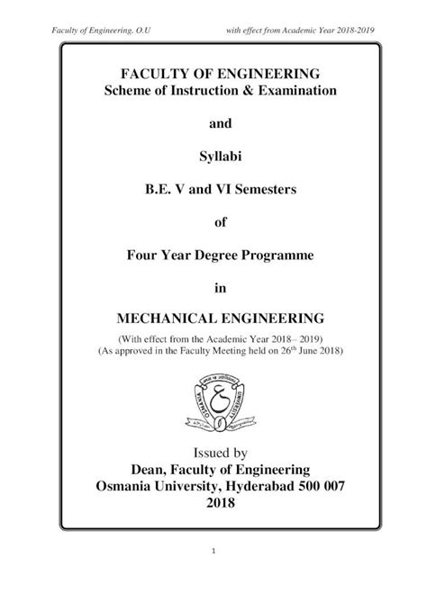 Pdf Faculty Of Engineering Scheme Of Instruction Modes Of