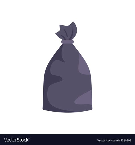 Garbage Bag Icon Flat Organic Recycle Royalty Free Vector