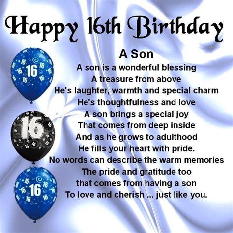 Sixteen Birthday Wishes For Son - Wishes, Greetings, Pictures – Wish Guy