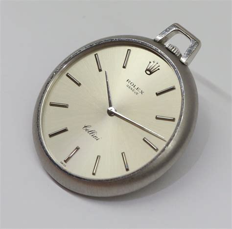 Rolex Cellini Open Face Pocket Watch In Ct White Gold Calibre