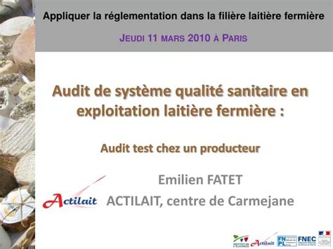 Ppt Emilien Fatet Actilait Centre De Carmejane Powerpoint