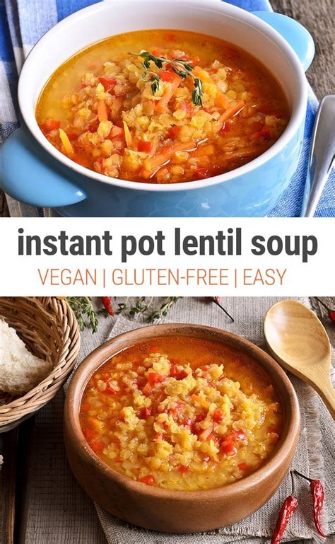 Low-Calorie Instant Pot Lentil Soup (Vegan, Gluten-Free)