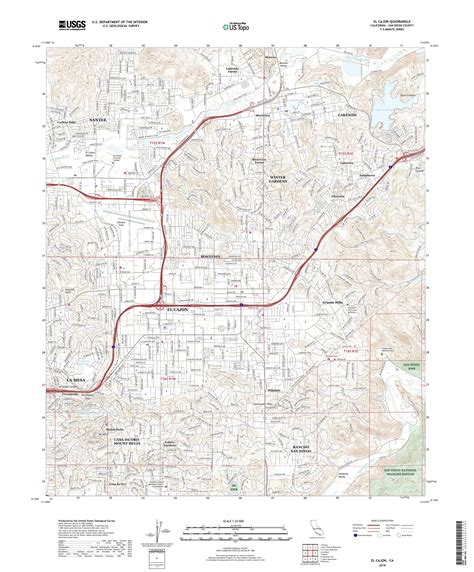 MyTopo El Cajon California USGS Quad Topo Map