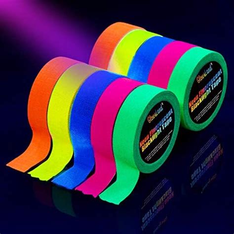 Glowsland Uv Blacklight Reactive Tape Rolls Fluorescent Neon