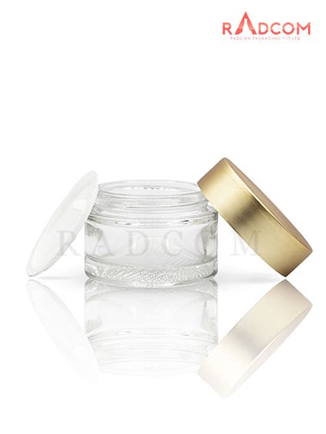 50GM Clear Mesh Jar With Matt Golden Cap With Lid Wad