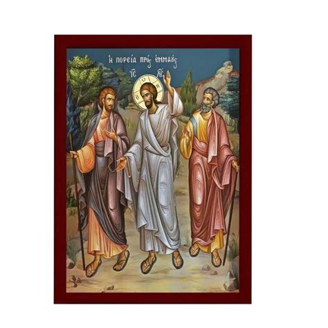 Road to Emmaus Icon Handmade Greek Orthodox Icon of Jesus - Etsy