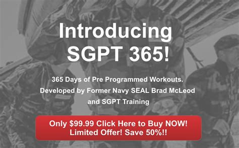 SGPT 365 Training System Navy SEAL Brad McLeod SEAL Grinder PT