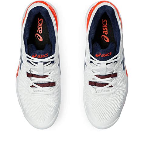 Asics Gel Resolution Clay Erkek Beyaz Turuncu Tenis Ayakkab S