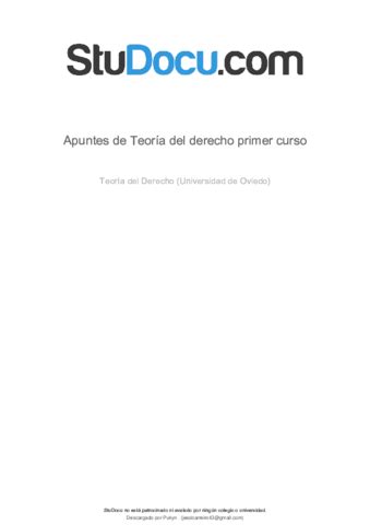 Apuntes De Teoria Del Derecho Primer Curso 2 Pdf