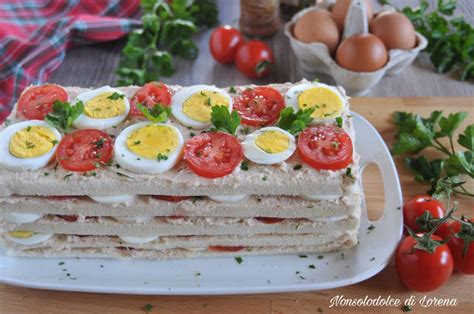 Torta Tramezzino Con Uova Tonno E Pomodorini