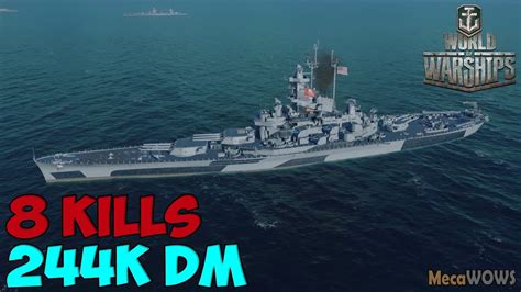 World Of WarShips Massachusetts 8 KILLS 244K Damage Replay