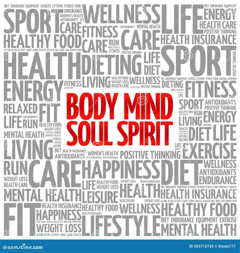 Body Mind Soul Spirit Word Cloud Stock Illustration Illustration Of