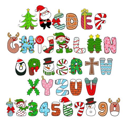 Christmas Alphabet Png Christmas Doodle Font Christmas Doodle Letters