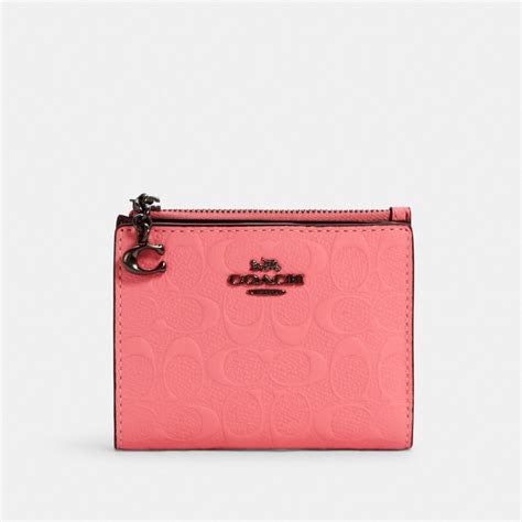 Coach Outlet Snap Card Case In Signature Leather