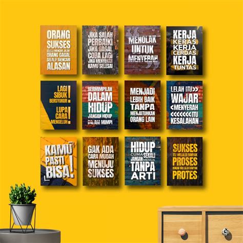 Jual Hiasan Dinding Motivasi Kantor Poster Kayu Pajangan Kamar Quotes