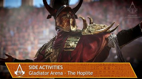 Assassins Creed Origins Side Activities The Hoplite Gladiator Arena Youtube