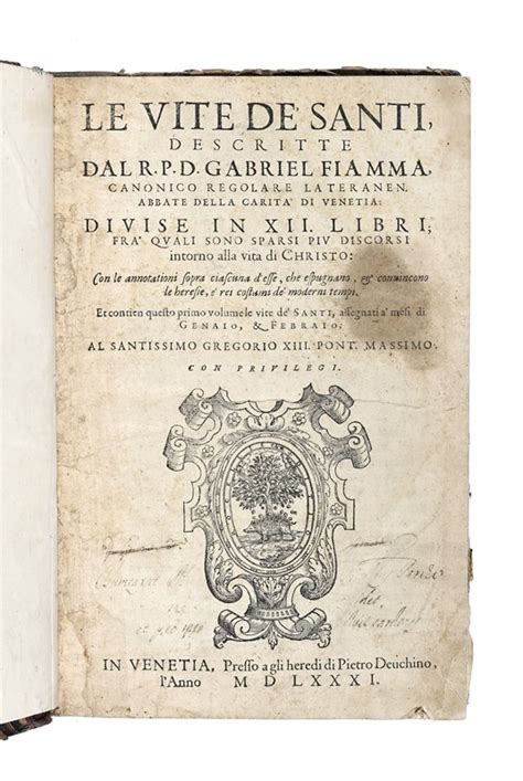 Fiamma Gabriele Le Vite De Santi Asta Libri Autografi E