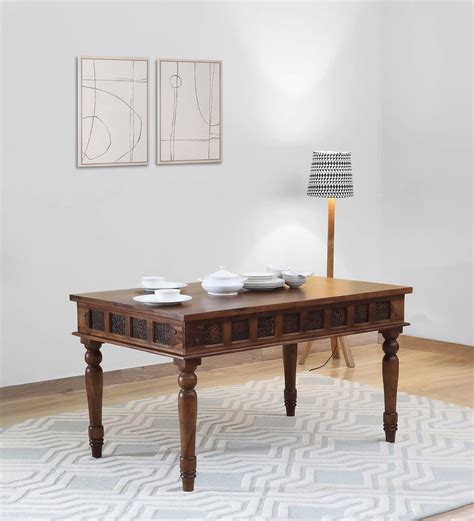 Buy Aakrit Sheesham Wood 6 Seater Dining Table In Scratch Resistant