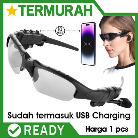 Jual Kacamata Bluetooth Headset Sepeda Hitam Wireless Mp Sunglasses