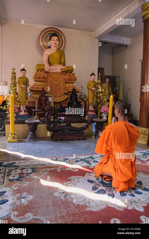 Can Tho Vietnam Buddhist Khmer Monk Praying Munirensay Buddhist