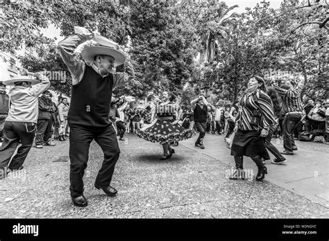 The Typical Cueca Dancers At Santiago De Chile Is The Traditional