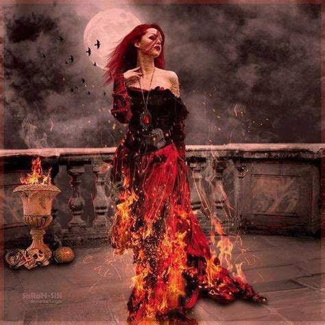 Walk Through Fire Fantasy Art Women Girl Fire Art