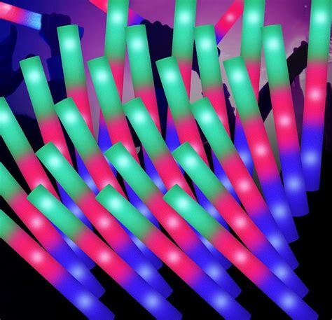 100 PCS LED Foam Sticks Bulk Foam Glow Sticks With 3 Modes Colorful