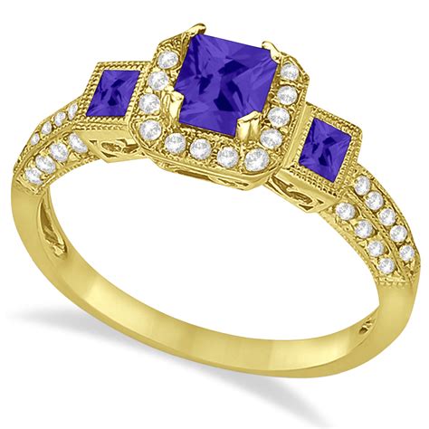 Tanzanite And Diamond Engagement Ring In 14k Yellow Gold 1 35ct Cbr562