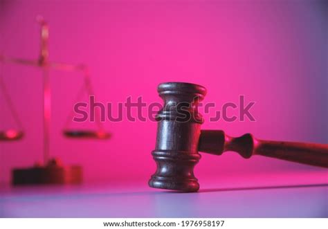 Scales Justice Wooden Judge Gavel Courtroom Stock Photo 1976958197