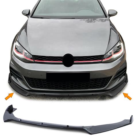 Spoiler Lame Avant Vw Golf Look Gti Noir Brillant