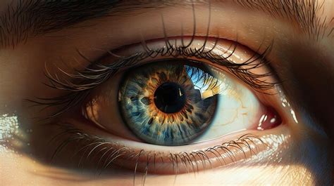 Premium AI Image Closeup Of Human Eye With Beautiful Iris And