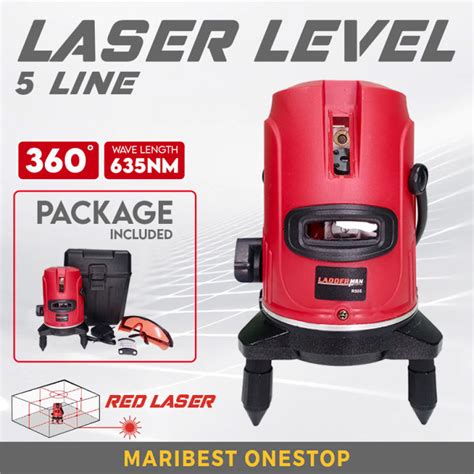 Red Laser Lines Point Adjustable Laser Level Rotary Indoor