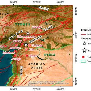 Map illustrating the area where the 6 February 2023 earthquake disaster ...