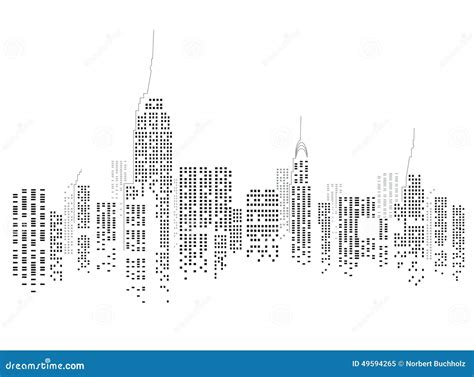 New York city skyline stock vector. Image of lights, skyscrapers - 49594265