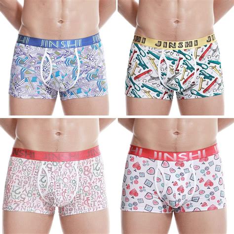 Jinshi Mens Design Trunks Underwear Rayon Boxer Briefs At Amazon Mens