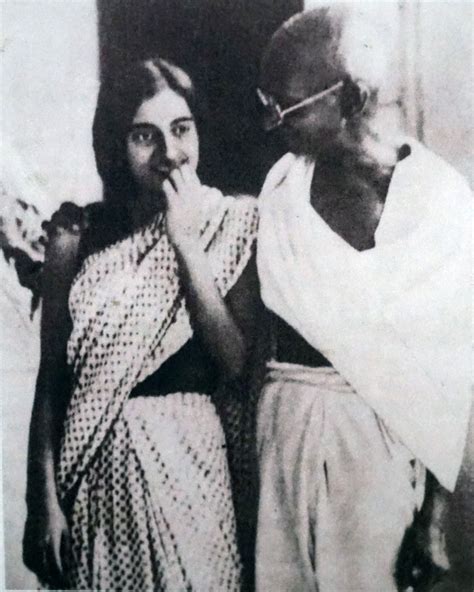 Mahatma Gandhi Walking With Indira Nehru Daughter Mahatma Gandhi