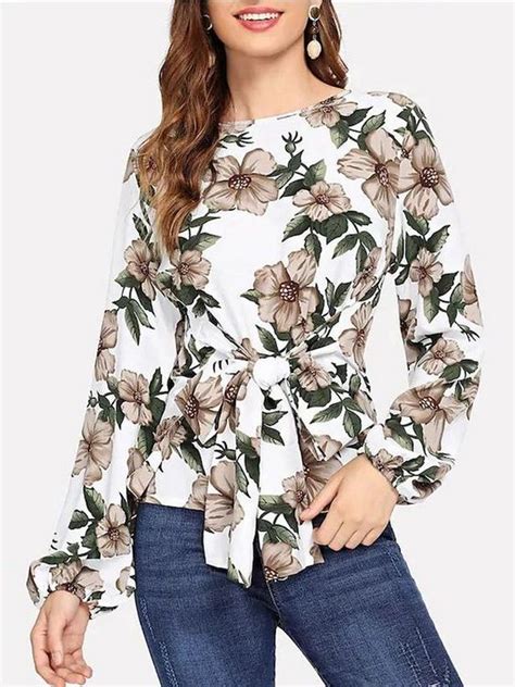 Floral Chiffon Blouse 19 In 2020 Fashion Floral Chiffon Blouse Long