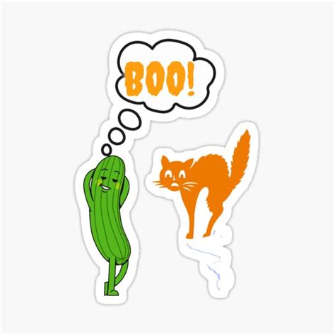 "Cats and cucumber-scared cat of cucumber" Sticker for Sale by Mory2Moon | Redbubble