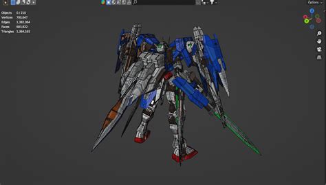 00 Raiser Gundam - Rigged 3D Model by Akbar_Indra