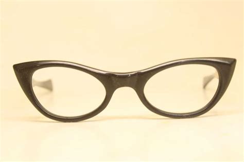 Unused Black Vintage Cat Eye Glasses Gem