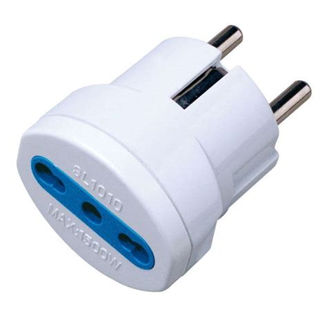 One Way Adaptor Schuko Plug To Italian Socket White Electrical