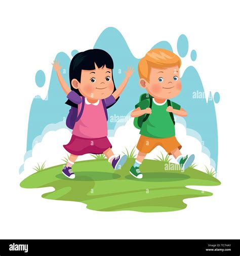 Les Enfants En Sortie Scolaire Image Vectorielle Stock Alamy