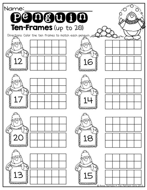 Kindergarten Ten Frame Worksheets