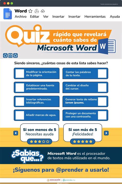 prende mx on Twitter Qué tanto dominas Word Responde este test