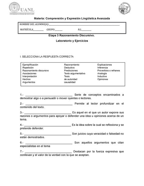 Laboratorio E3 Cyela Materia Comprensión y Expresión Lingüística