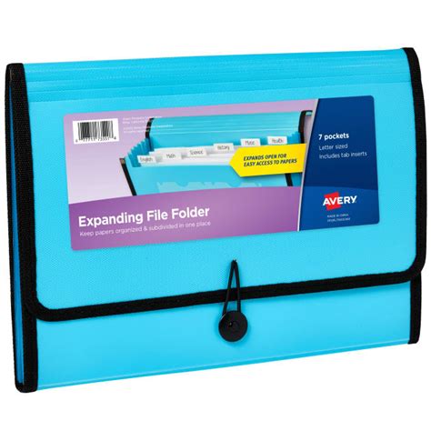 Avery Expanding File Folder Organizer Pocket Accordion File