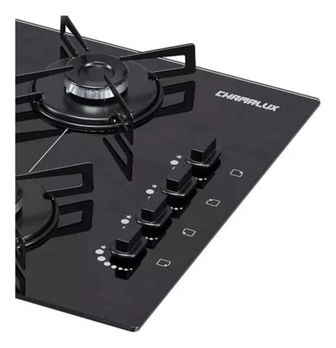 Fogão Cooktop 4 Bocas Preto Chef Ultra Chamalux Grade Chapa à venda em