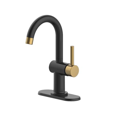 Glacier Bay Dorind Single Hole Single Handle High Arc Bathroom Faucet In Matte Black And M