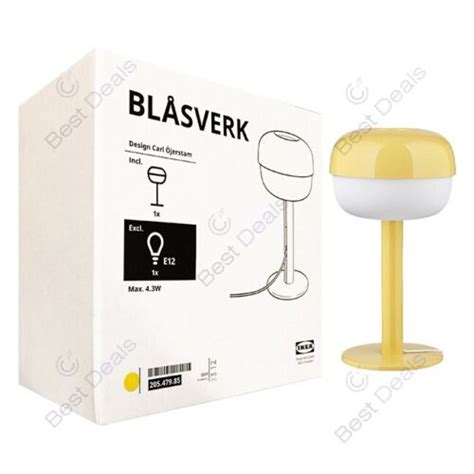 Ikea BlÅsverk Blasverk Table Lamp Yellow 20547985 New Ebay